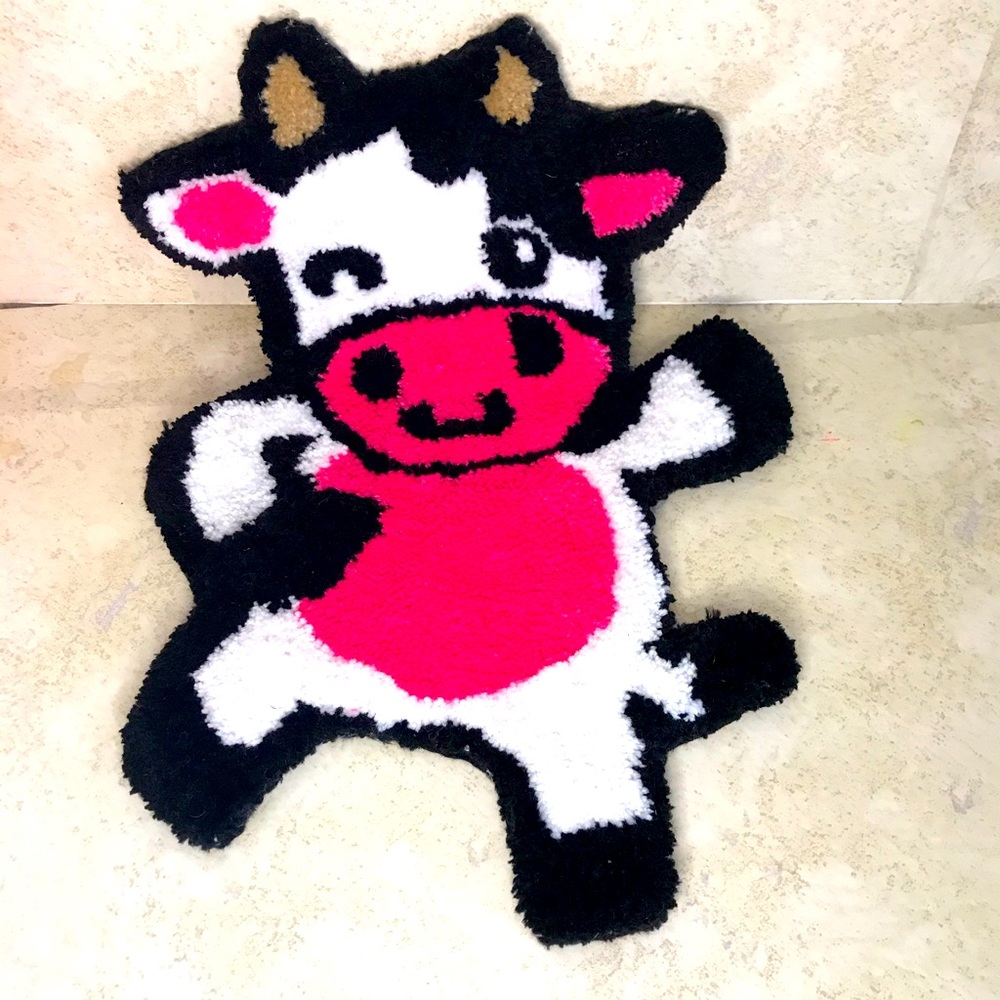 Handmade Handtufted Cow Rug